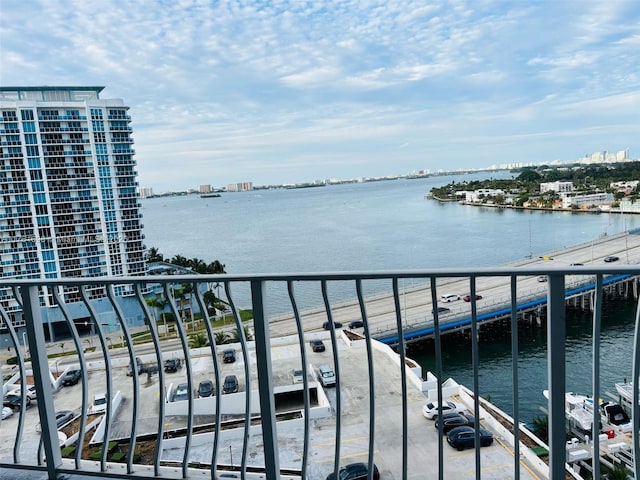 property view of water featuring a city view