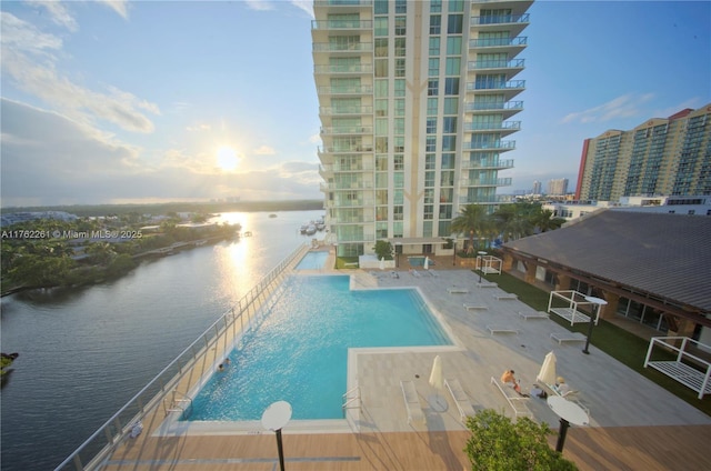 300 Sunny Isles Blvd Unit 4-1904, Sunny Isles Beach, FL 33160 - community pool featuring a water view and a view of city