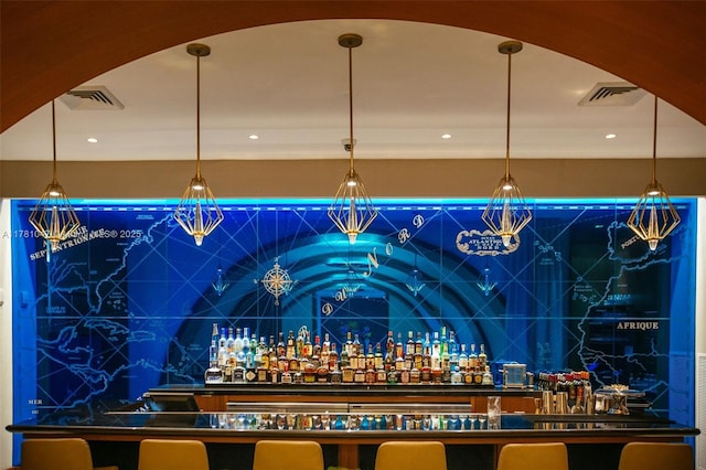 bar with arched walkways and visible vents