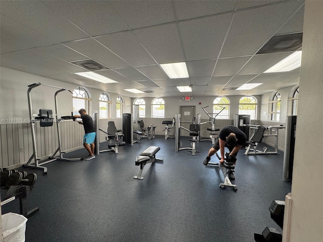 17012 NW 66th Ct, Hialeah, FL 33015 - gym featuring visible vents and a drop ceiling
