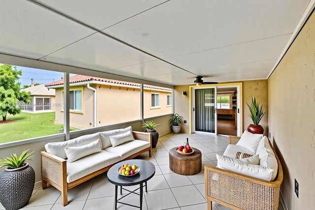11410 SW 20th St, Miramar, FL 33025 - sunroom / solarium with an outdoor hangout area and a ceiling fan