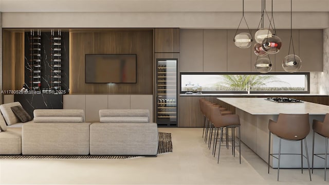 110 Hampton Ln, Key Biscayne, FL 33149 - living room featuring wine cooler