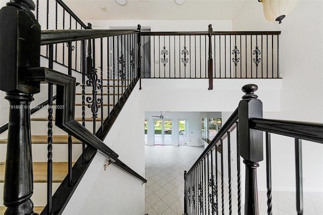 4981 SW 173rd Ave, Miramar, FL 33029 - stairway with tile patterned floors and ceiling fan