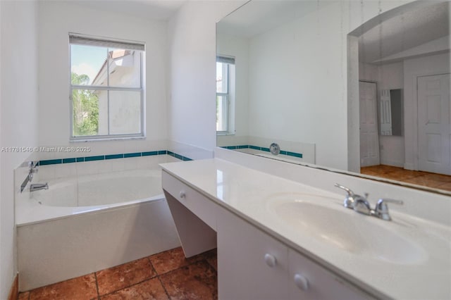1551 Seagrape Way, Hollywood, FL 33019 - full bath featuring vanity, tile patterned flooring, and a bath