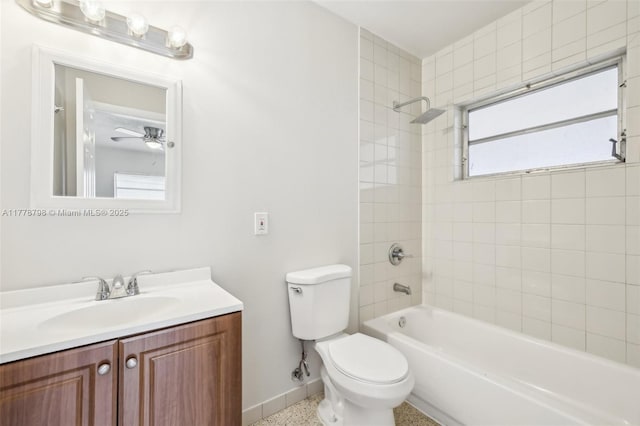 2650 SW 76th Ave, Miami, FL 33155 - full bathroom with vanity, shower / tub combination, and ceiling fan