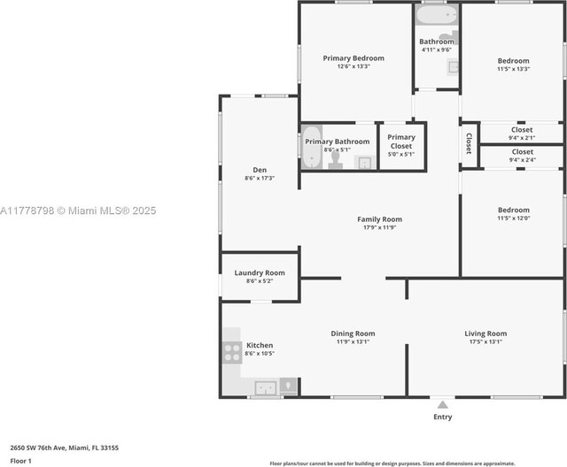 2650 SW 76th Ave, Miami, FL 33155 - view of home floor plan