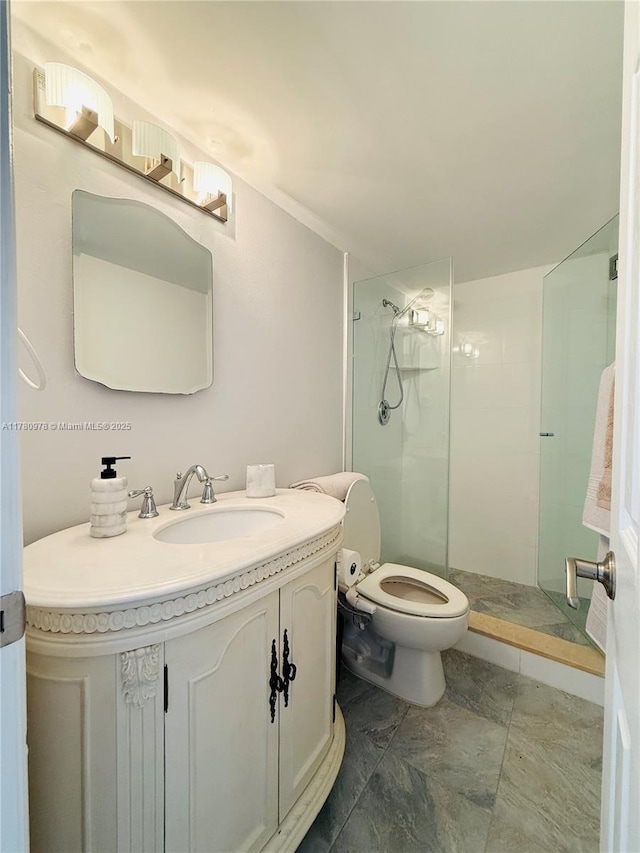 2101 S Ocean Dr Unit 1902, Hollywood, FL 33019 - bathroom featuring a shower stall, toilet, and vanity
