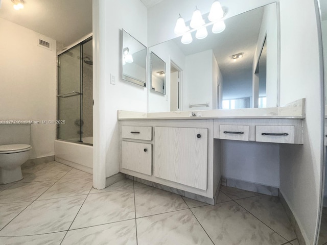 3800 S Ocean Dr Unit 1114, Hollywood, FL 33019 - bathroom with vanity, marble finish floors, and combined bath / shower with glass door