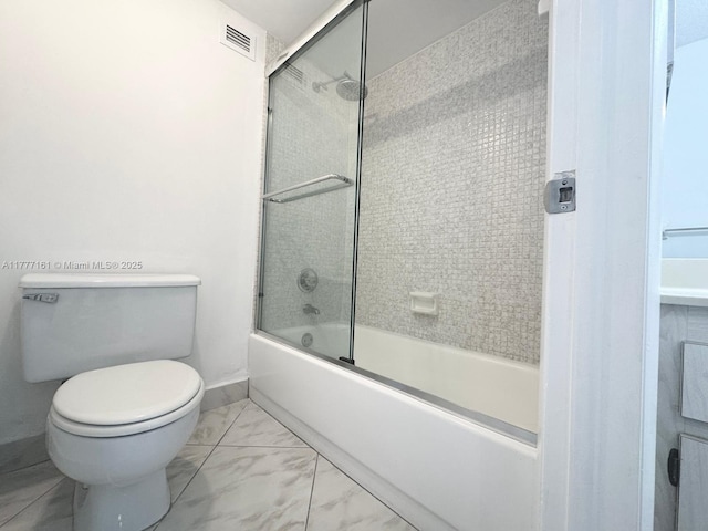 3800 S Ocean Dr Unit 1114, Hollywood, FL 33019 - bathroom with combined bath / shower with glass door and marble look tile flooring