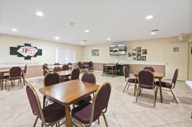 1020 Country Club Dr Unit 206, Margate, FL 33063 - dining area featuring visible vents, recessed lighting, and light tile patterned flooring