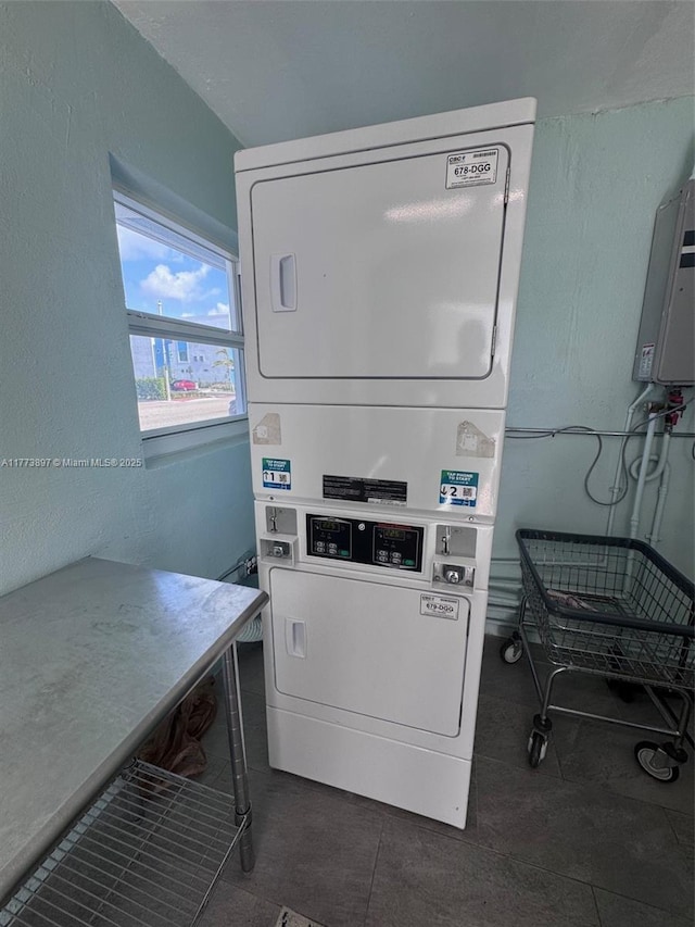 4228 N Ocean Dr Unit 17, Lauderdale By The Sea, FL 33308 - community laundry room with stacked washer and clothes dryer