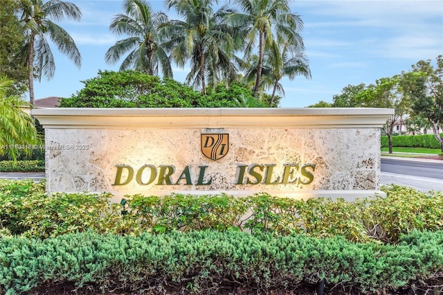 view of community sign