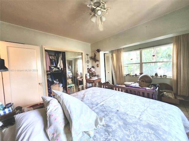bedroom featuring a ceiling fan