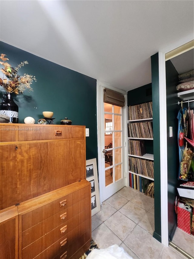 interior space with tile patterned floors