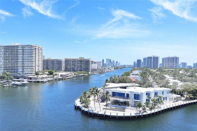 121 Golden Isles Dr Unit 803, Hallandale Beach, FL 33009 - water view featuring city skyline