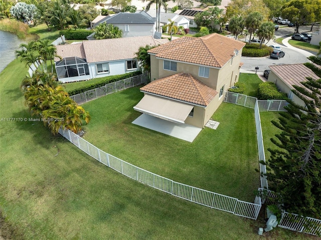 drone / aerial view with a residential view