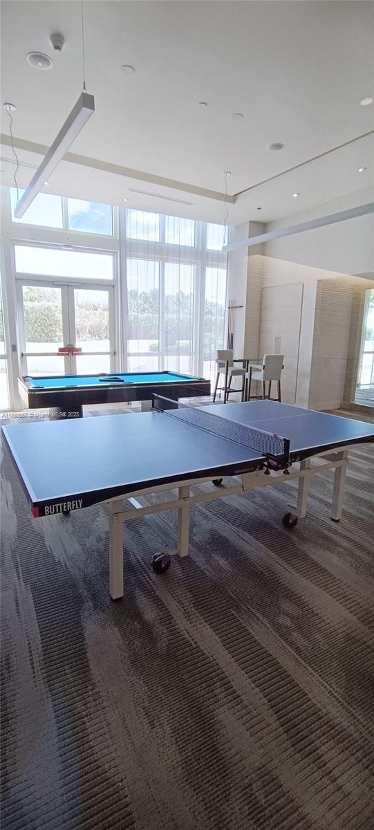 playroom with pool table