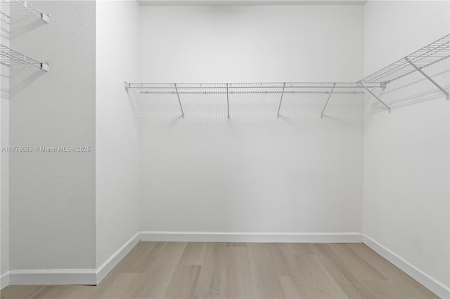 spacious closet with light wood-style floors