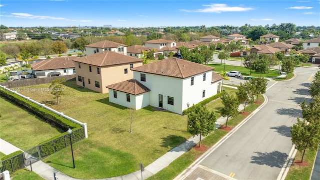 drone / aerial view with a residential view