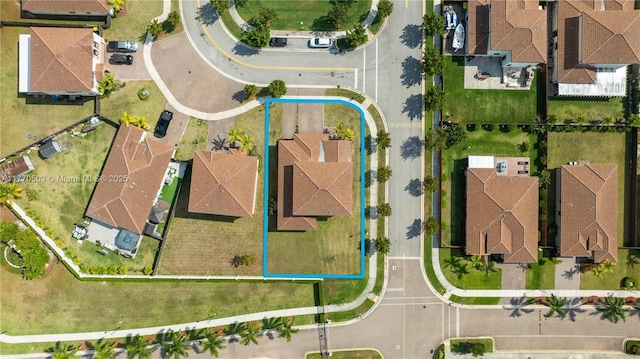 aerial view with a residential view