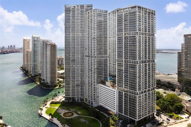 485 Brickell Ave Unit 4707, Miami, FL 33131 - view of building exterior featuring a water view and a view of city