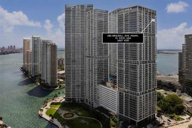 485 Brickell Ave Unit 4707, Miami, FL 33131 - view of building exterior featuring a city view and a water view