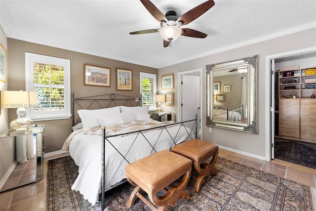 1414 Ferdinand St, Coral Gables, FL 33134 - bedroom featuring ornamental molding, baseboards, and tile patterned flooring