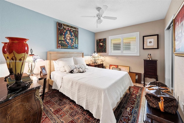 1414 Ferdinand St, Coral Gables, FL 33134 - bedroom featuring a textured ceiling and a ceiling fan