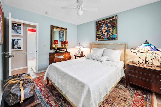 1414 Ferdinand St, Coral Gables, FL 33134 - bedroom with tile patterned flooring, baseboards, and ceiling fan