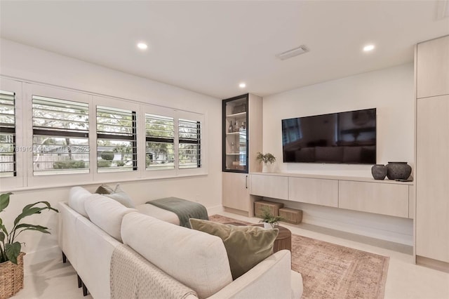8360 SW 148th Dr, Palmetto Bay, FL 33158 - living room featuring visible vents and recessed lighting