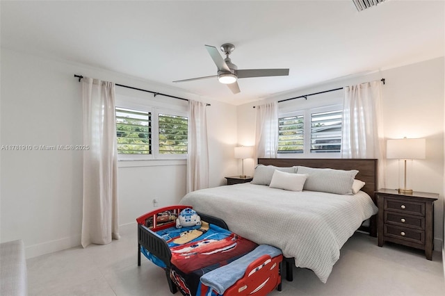8360 SW 148th Dr, Palmetto Bay, FL 33158 - bedroom featuring visible vents, ceiling fan, multiple windows, and baseboards
