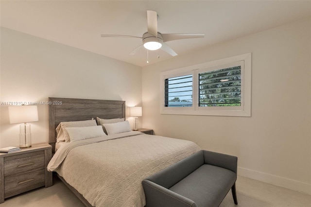 8360 SW 148th Dr, Palmetto Bay, FL 33158 - bedroom featuring baseboards, a ceiling fan, and light carpet