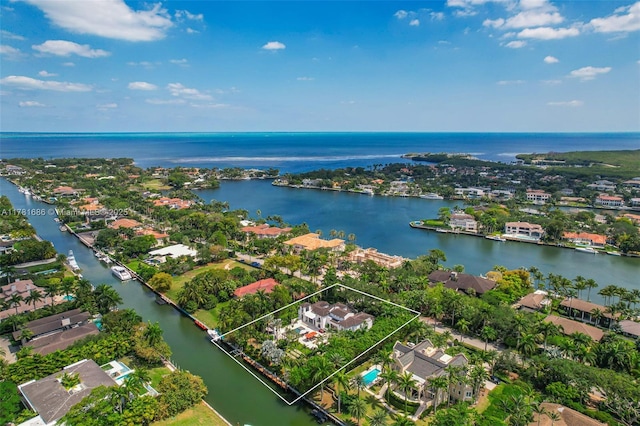555 Arvida Pkwy, Coral Gables, FL 33156 - bird's eye view featuring a water view and a residential view