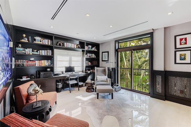 555 Arvida Pkwy, Coral Gables, FL 33156 - office area with built in shelves and built in desk
