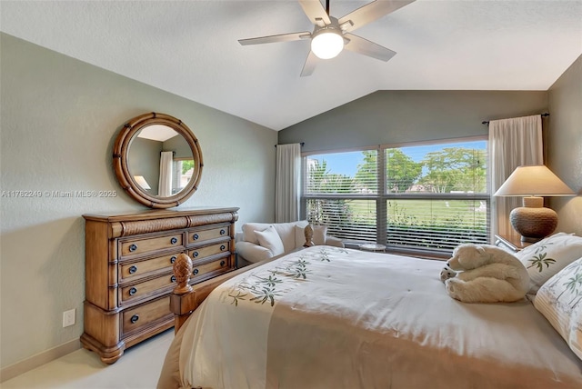 1237 NW 52nd Way, Deerfield Beach, FL 33442 - bedroom featuring ceiling fan, baseboards, and lofted ceiling