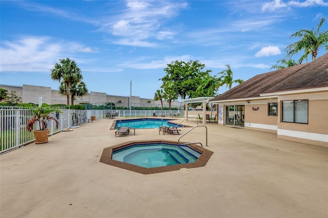 1237 NW 52nd Way, Deerfield Beach, FL 33442 - pool with a patio, a pergola, fence, and a hot tub