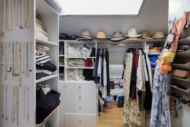 spacious closet with wood finished floors