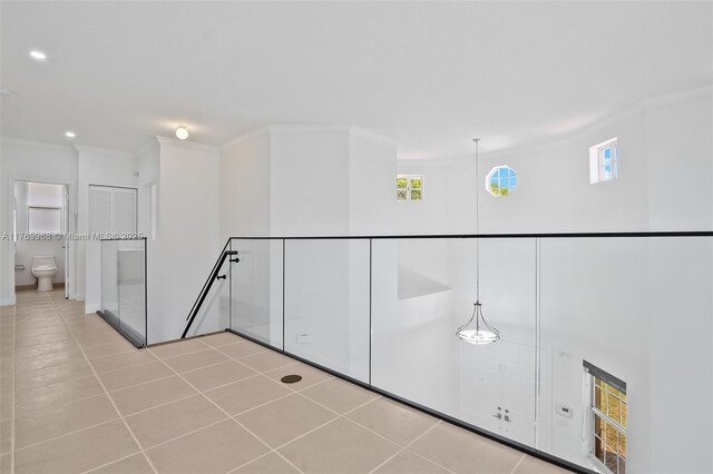 16477 SW 67th Ter, Miami, FL 33193 - hallway with crown molding, recessed lighting, and tile patterned flooring