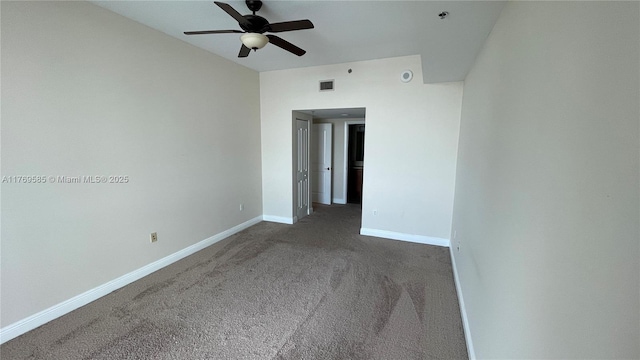 2681 N Flamingo Rd Unit 302S, Sunrise, FL 33323 - carpeted spare room featuring visible vents, baseboards, and ceiling fan