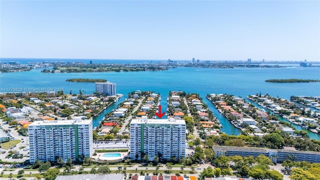 2100 Sans Souci Blvd Unit A1509, North Miami, FL 33181 - drone / aerial view featuring a view of city and a water view