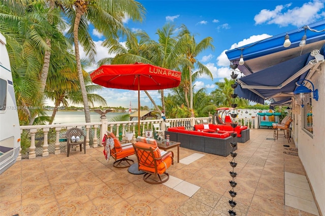 view of patio / terrace featuring an outdoor hangout area
