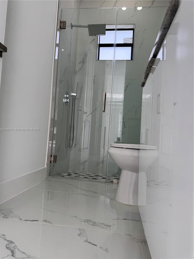 1316 Broadway Ave, Lehigh Acres, FL 33972 - full bath with a marble finish shower and marble tiled flooring