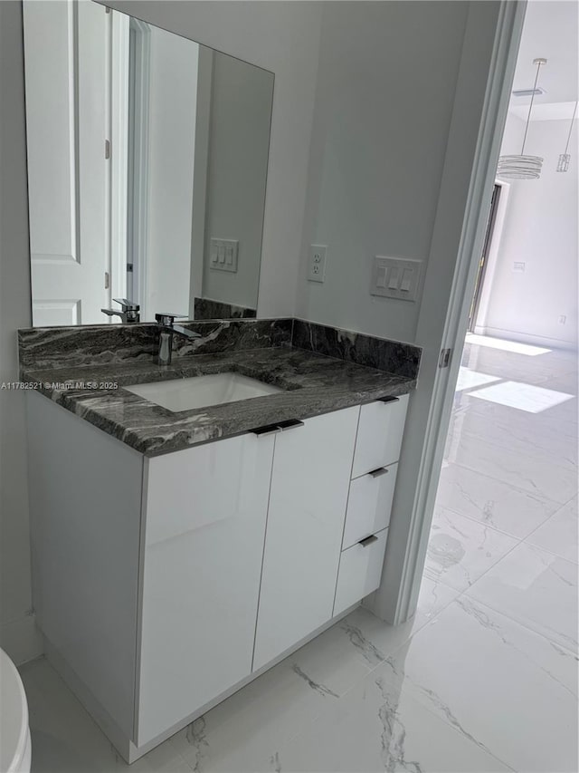 1316 Broadway Ave, Lehigh Acres, FL 33972 - bathroom with marble look tile flooring and vanity