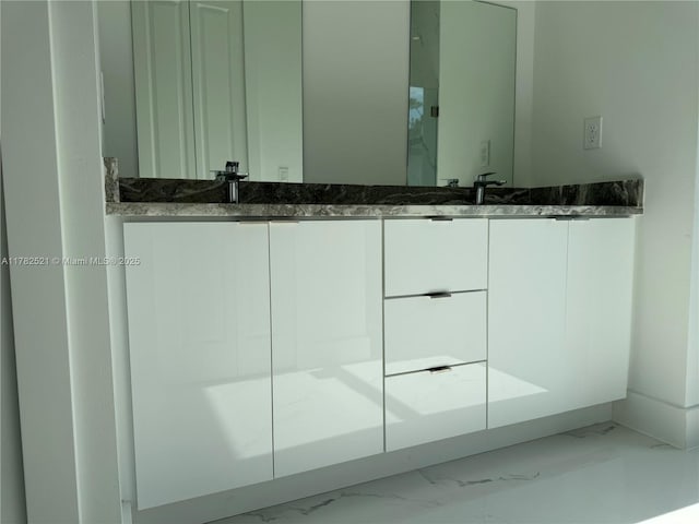 1316 Broadway Ave, Lehigh Acres, FL 33972 - full bathroom featuring marble finish flooring and double vanity