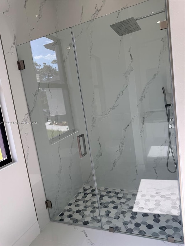 1316 Broadway Ave, Lehigh Acres, FL 33972 - bathroom with a marble finish shower and marble finish flooring