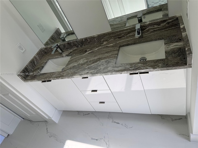 1316 Broadway Ave, Lehigh Acres, FL 33972 - full bath with marble tiled flooring and double vanity