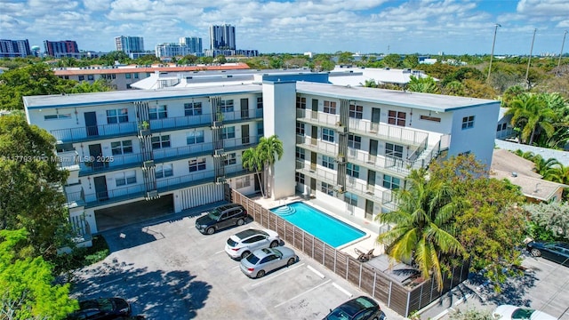 609 NE 13th Ave Unit 301, Fort Lauderdale, FL 33304 - birds eye view of property with a view of city