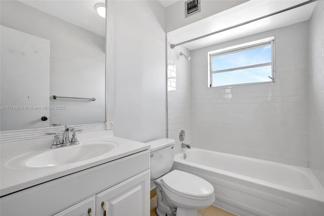 609 NE 13th Ave Unit 301, Fort Lauderdale, FL 33304 - full bathroom featuring visible vents, toilet, bathtub / shower combination, and vanity