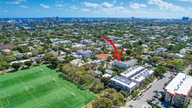 609 NE 13th Ave Unit 301, Fort Lauderdale, FL 33304 - birds eye view of property featuring a view of city