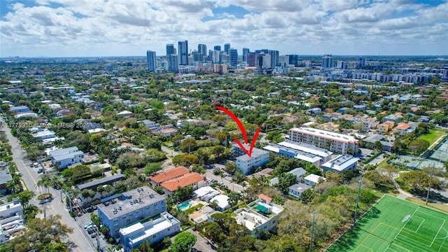 609 NE 13th Ave Unit 301, Fort Lauderdale, FL 33304 - birds eye view of property with a city view